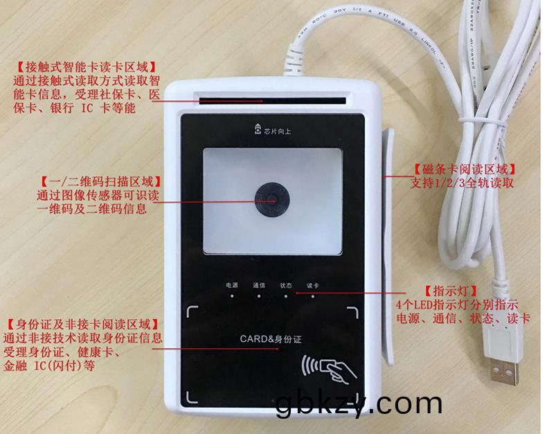 醫院藥店(dian)社保(bao)銀行掃(sao)碼支(zhi)付身(shen)份(fen)證(zheng)閲讀器(qi)華大(da)五(wu)郃一多(duo)功(gong)能讀卡(ka)設備