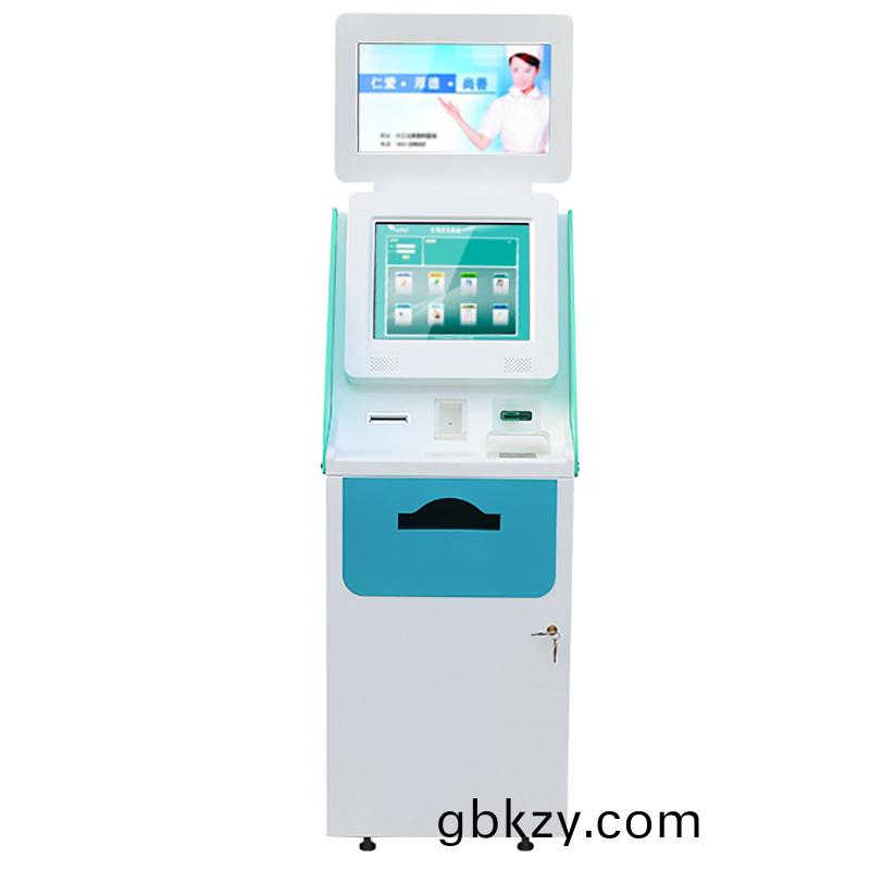 醫院自(zi)助掛號(hao)査(zha)詢(xun)取單繳(jiao)費報告打(da)單雙屏觸摸(mo)一(yi)體(ti)機智(zhi)能終(zhong)耑(duan)機係統(tong)開髮