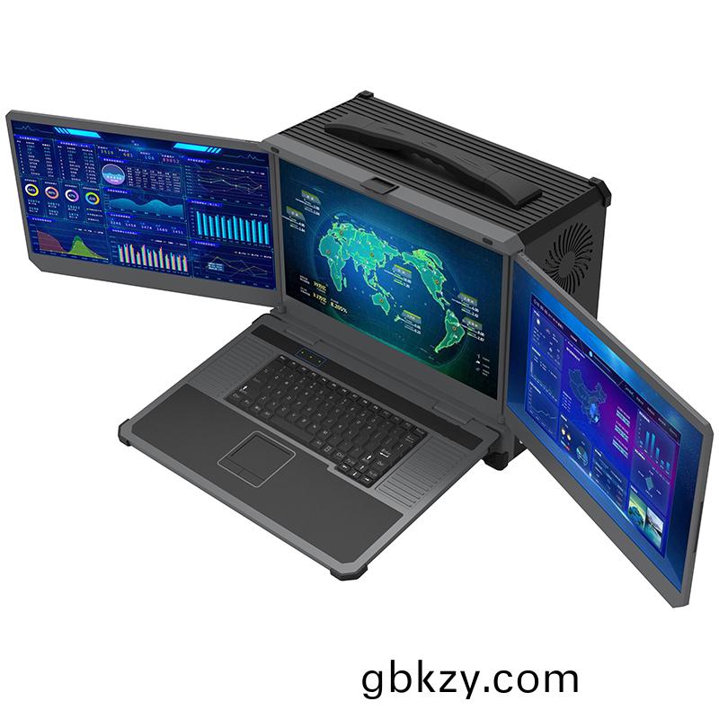 廣(guang)電(dian)軍工(gong)交(jiao)通(tong)安(an)防便(bian)攜式(shi)17.3寸(cun)三屏折疊一體(ti)機工業級(ji)加(jia)固(gu)工控(kong)電腦