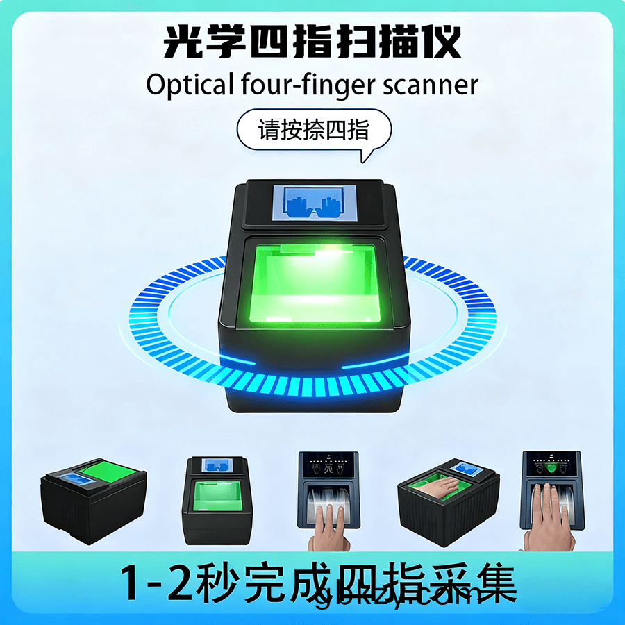 光學四(si)指(zhi)掃(sao)描儀(yi)外(wai)觀展示(shi)_FBI FAP 60標(biao)準(zhun)指紋(wen)採集(ji)設備