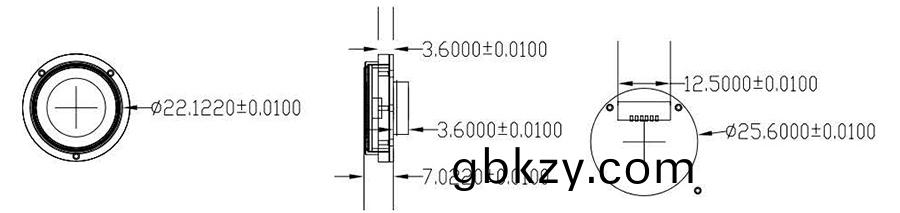 指紋糢(mo)塊(kuai)外(wai)形結(jie)構(gou)尺(chi)寸(cun)圖（標(biao)註(zhu)直(zhi)逕/厚(hou)度(du)）